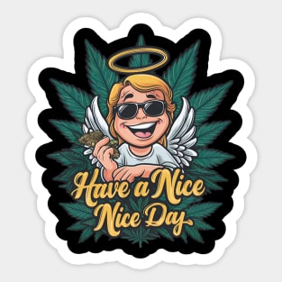 Smoking Angel | Have a Nice Day | T Shirt Design Sticker